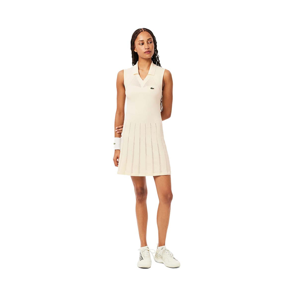 Lacoste Tennis Stretch Kleid Damen Beige
