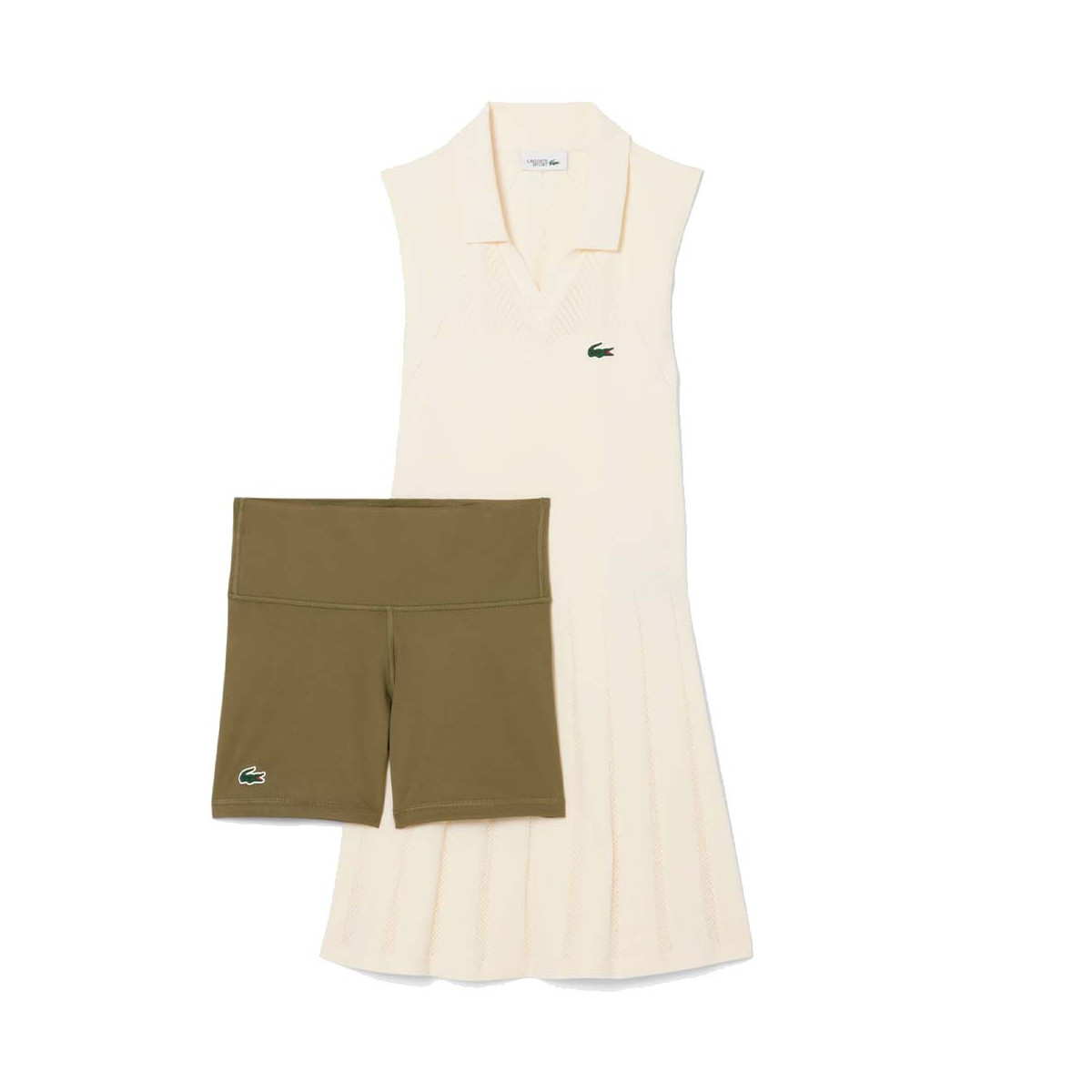 Lacoste Tennis Stretch Kleid Damen Beige