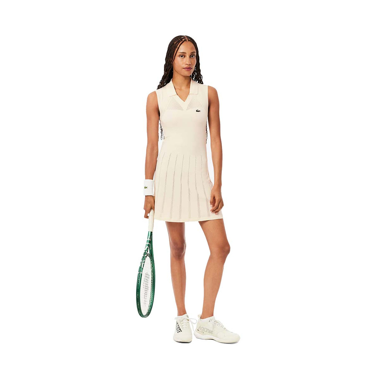 Lacoste Tennis Stretch Kleid Damen Beige