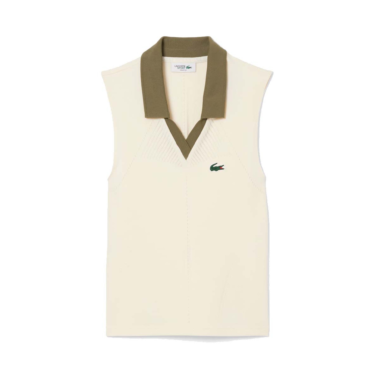 Lacoste Poloshirt &auml;rmellos Damen Beige