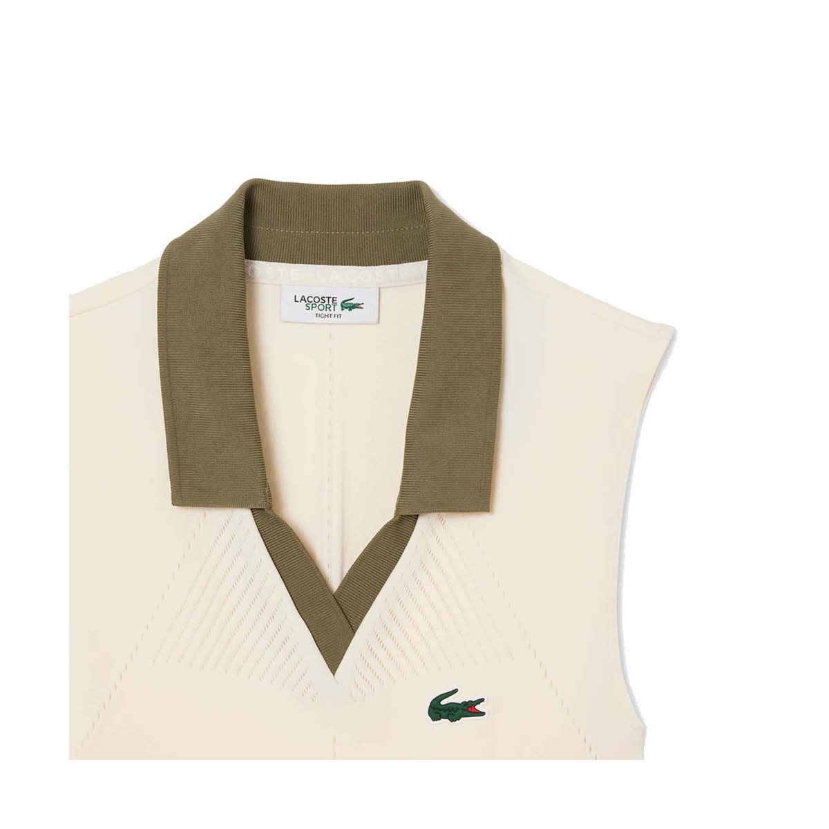 Lacoste Poloshirt &auml;rmellos Damen Beige