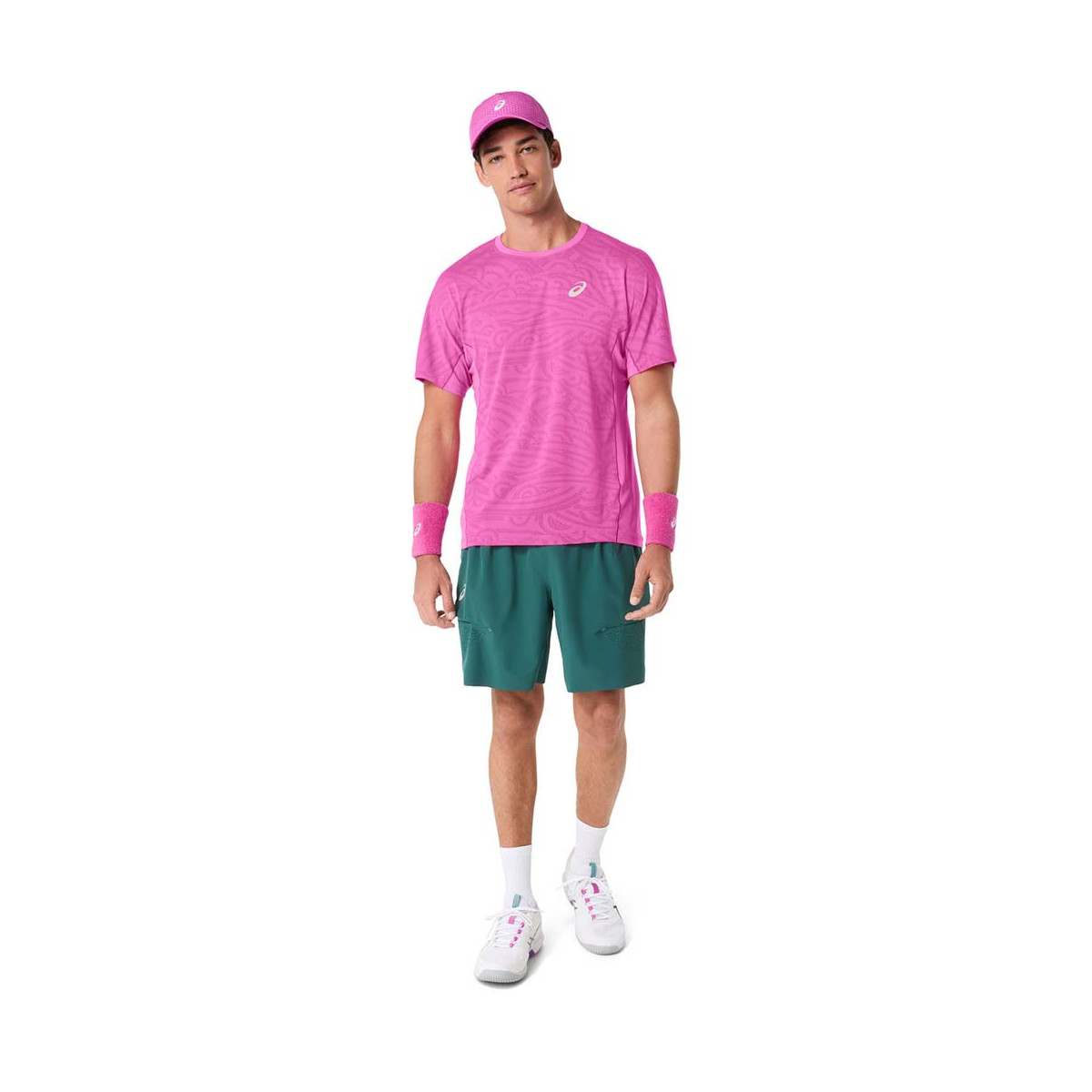 Asics Match Jacquard SS T-Shirt Rosa