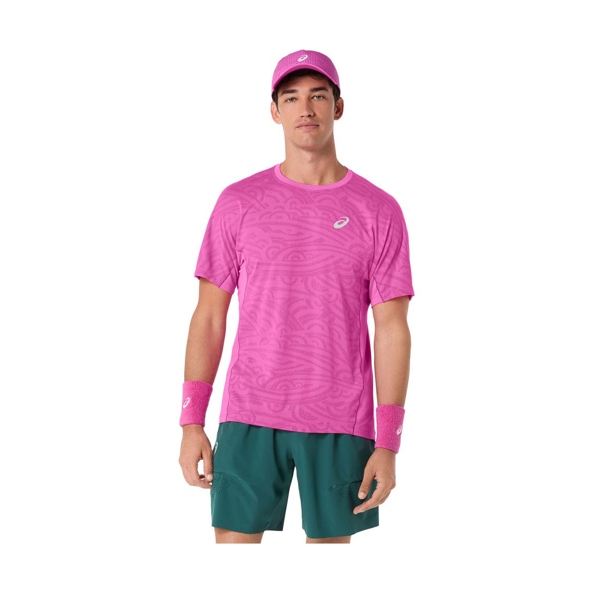 Asics Match Jacquard SS T-Shirt Rosa