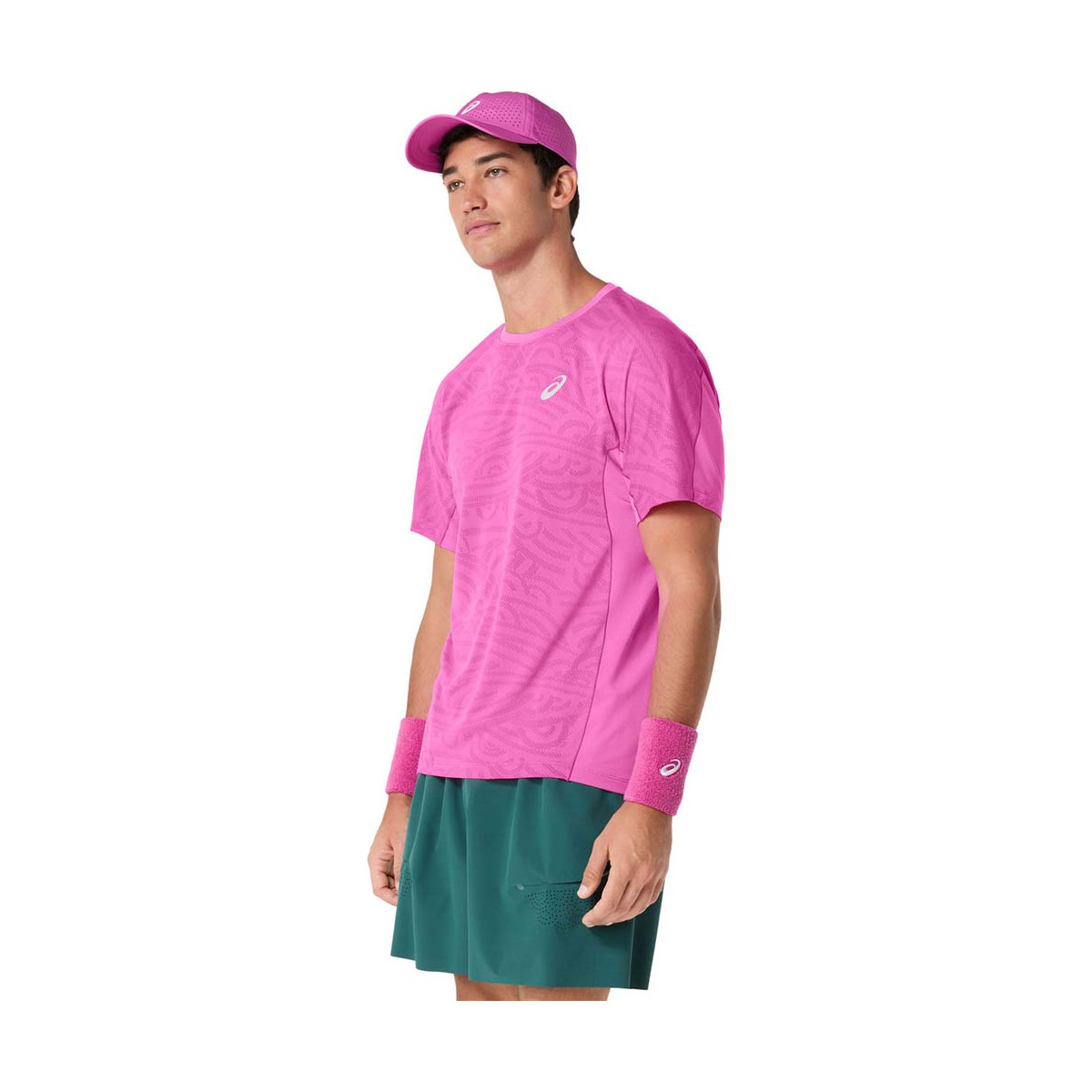 Asics Match Jacquard SS T-Shirt Rosa