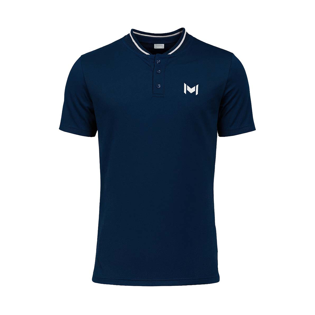 Mouratoglou Mandarin Collar Poloshirt Marineblau