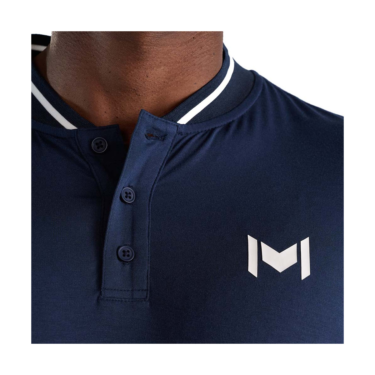 Mouratoglou Mandarin Collar Poloshirt Marineblau