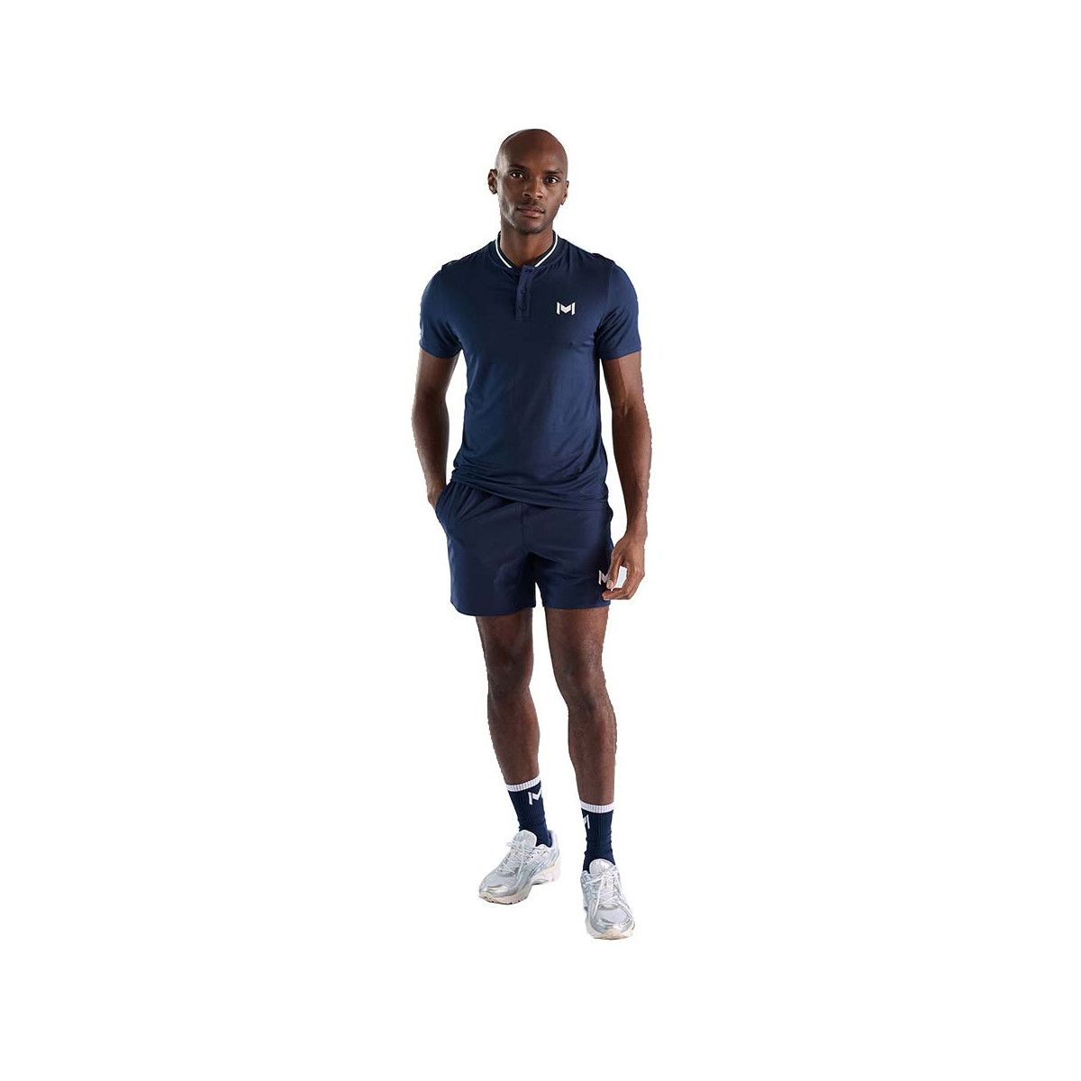 Mouratoglou Mandarin Collar Poloshirt Marineblau