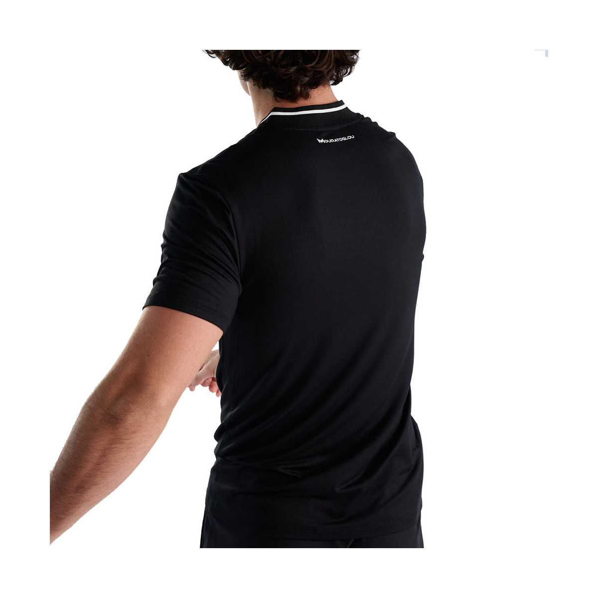 Mouratoglou Mandarin Collar Poloshirt Schwarz