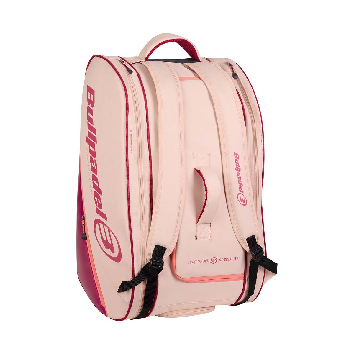 Bullpadel Advance Schl&auml;gertasche (Thermobag) Beige / Rosa