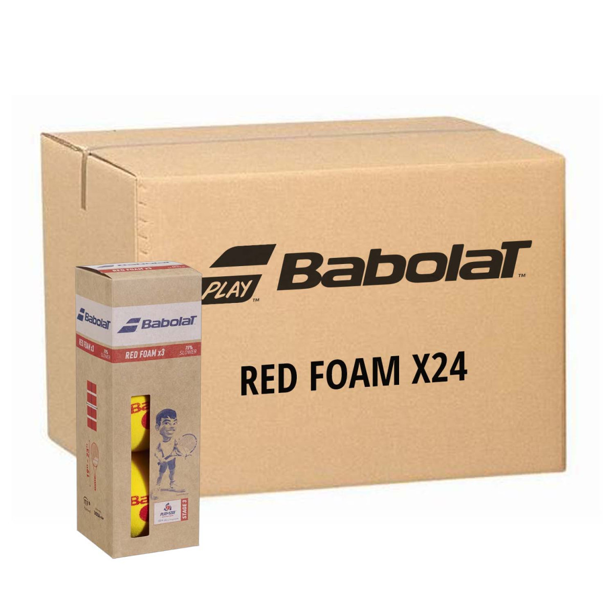 Babolat Red Foam Schaumstoffb&auml;lle Karton (24 Boxen &agrave; 3 B&auml;lle)