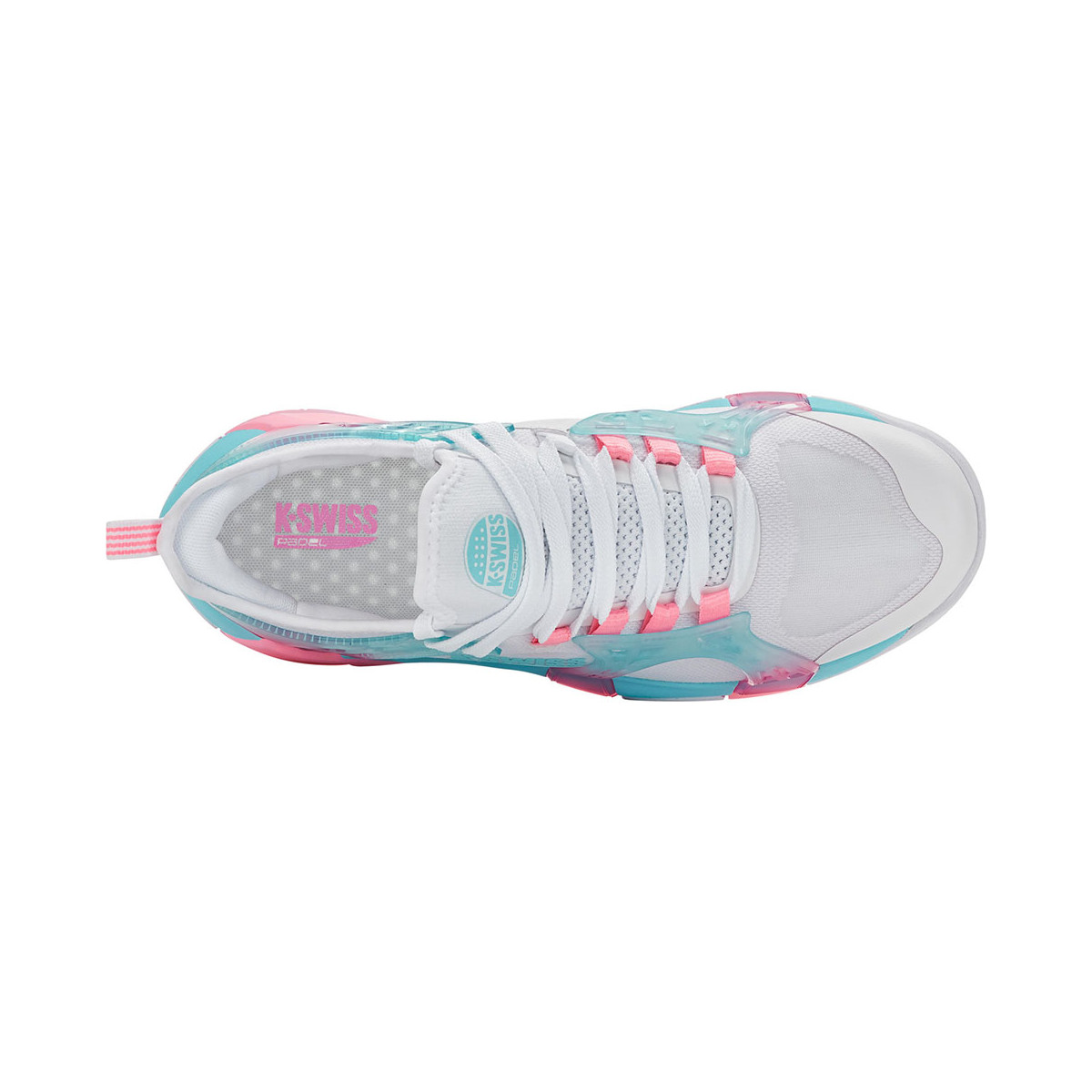 K-Swiss K-Frame Padelschuhe Damen Wei&szlig; / Rosa / Blau