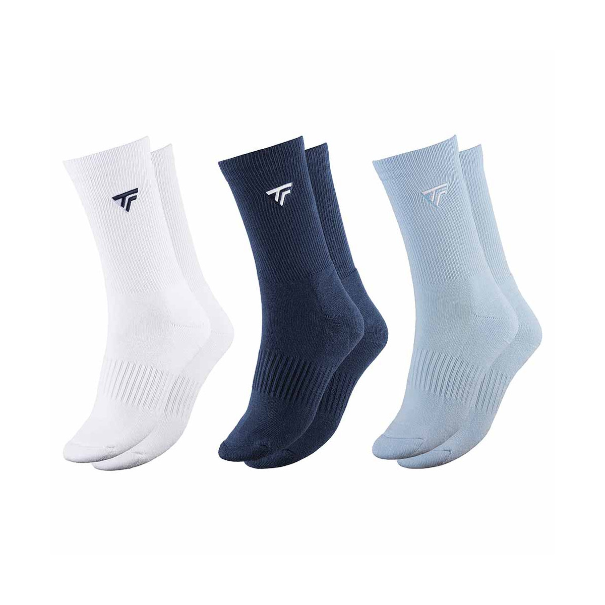 Tecnifibre Classic Socken Wei&szlig; / Marineblau / Himmelblau 3er-Pack