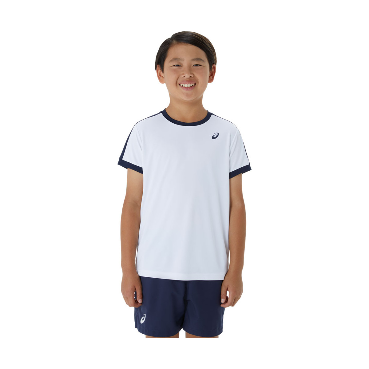 Asics T-Shirt Jungen Wei&szlig; / Marineblau