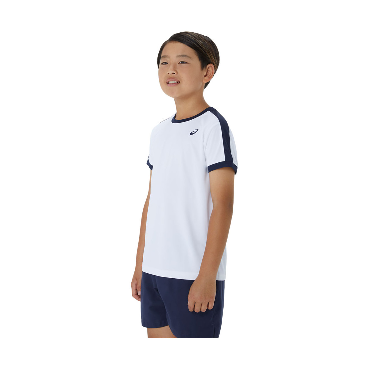 Asics T-Shirt Jungen Wei&szlig; / Marineblau