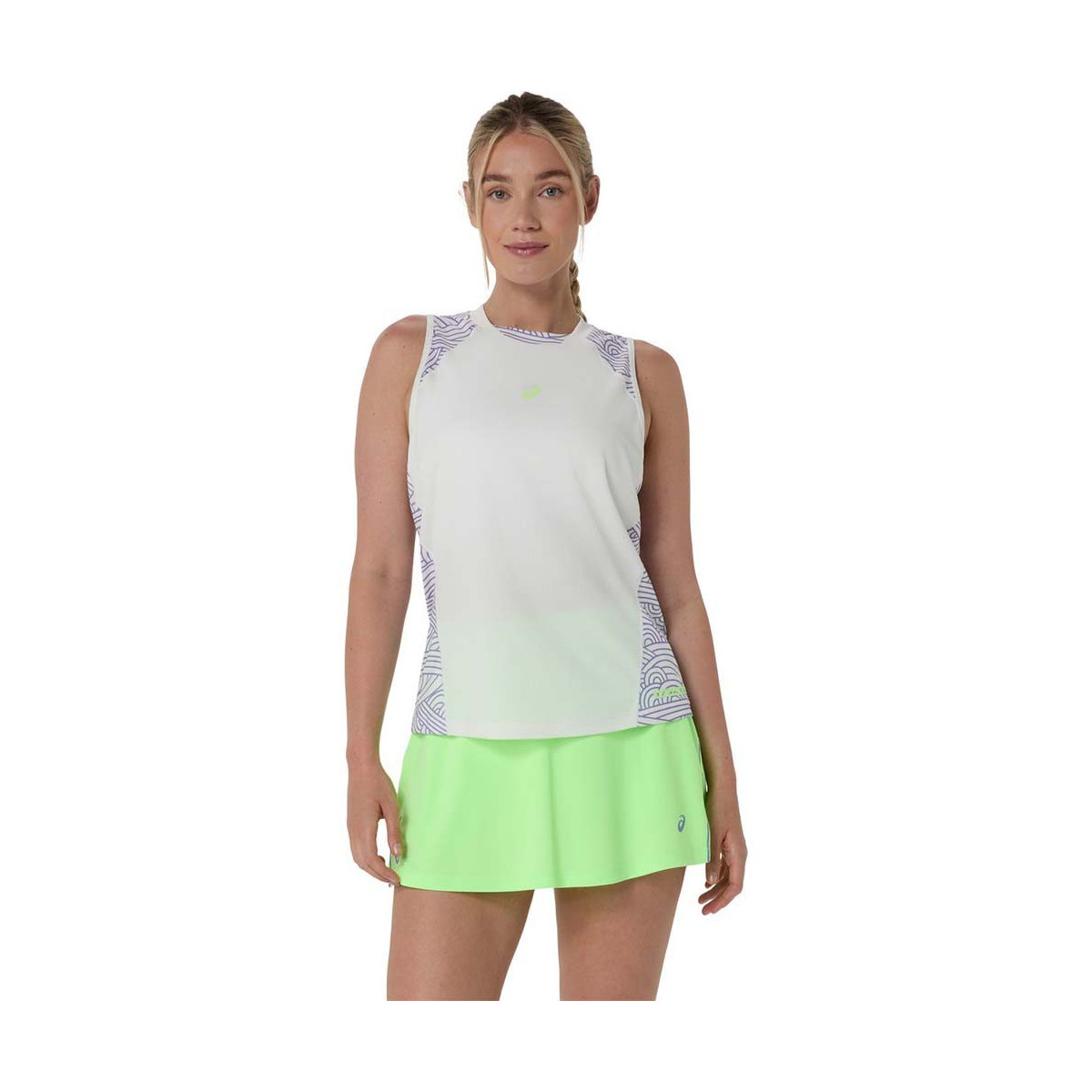 Asics Padel Court All Over Damen Tanktop Creme / Violett