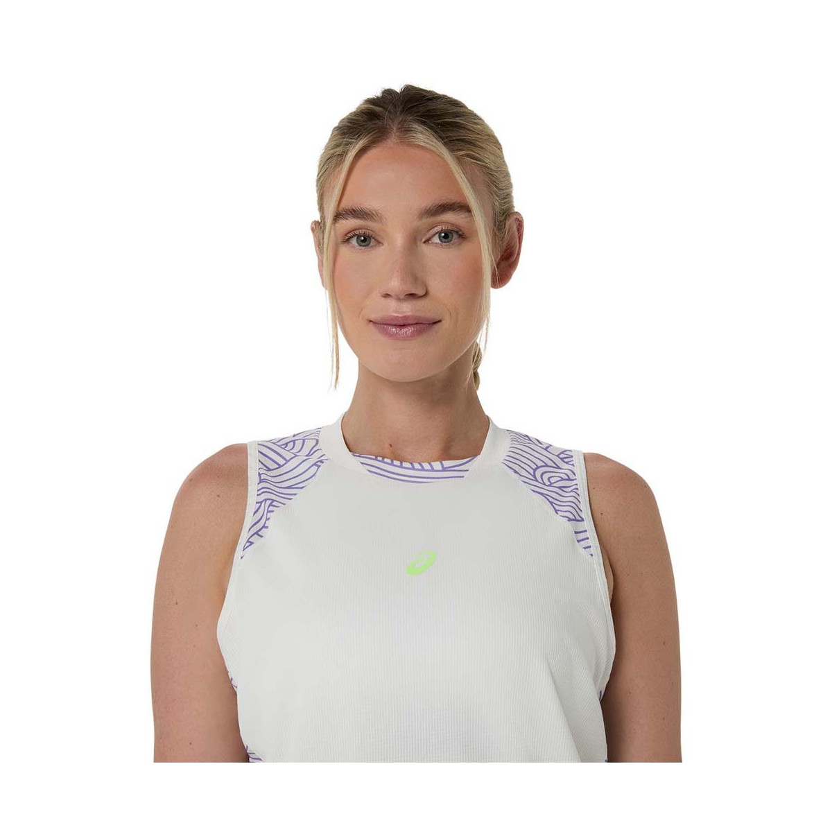 Asics Padel Court All Over Damen Tanktop Creme / Violett