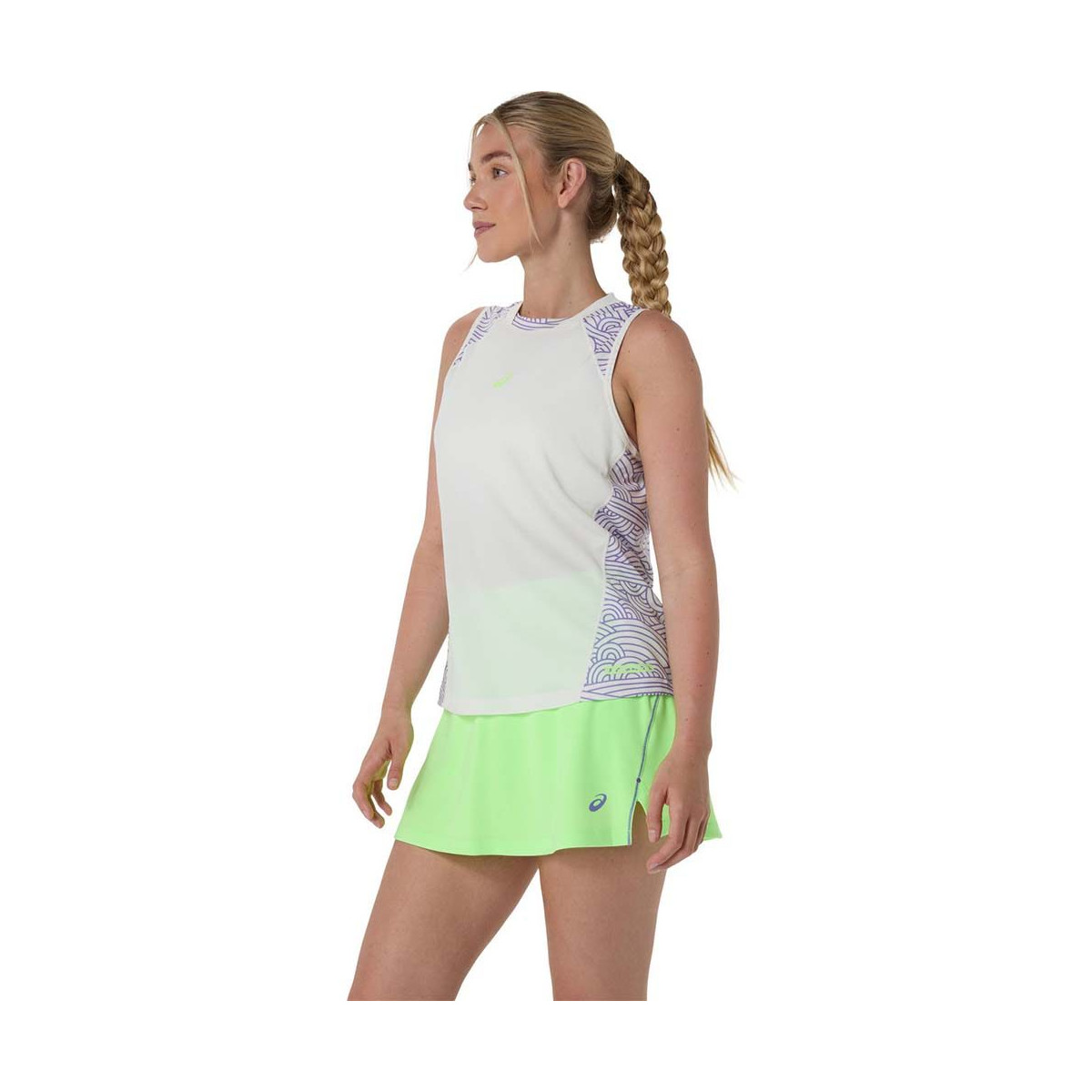 Asics Padel Court All Over Damen Tanktop Creme / Violett