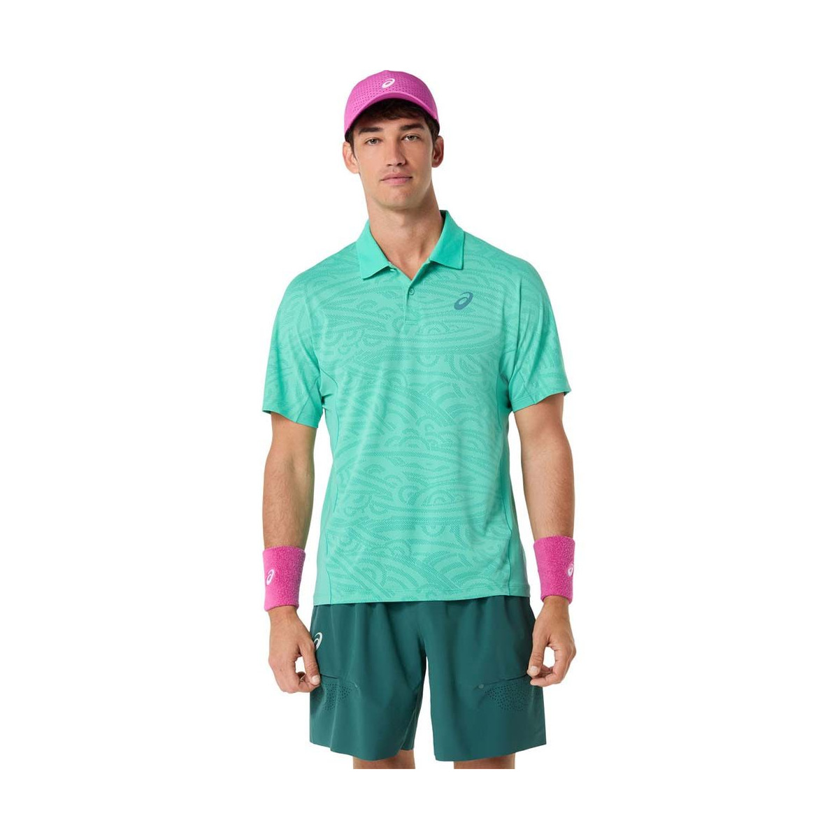 Asics Match Jacquard SS Poloshirt Gr&uuml;n