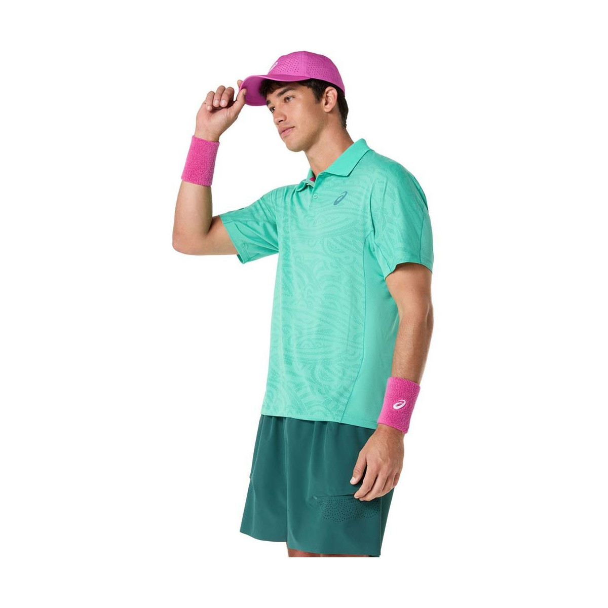 Asics Match Jacquard SS Poloshirt Gr&uuml;n