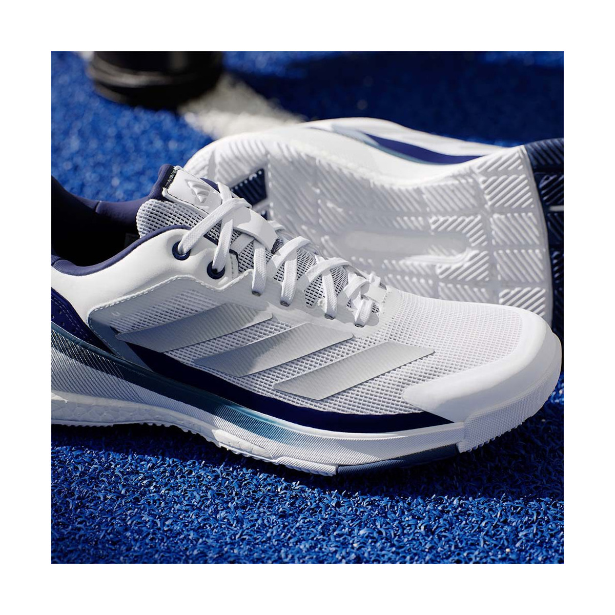 Adidas Crazyquick Boost Padelschuhe Wei&szlig; / Marineblau