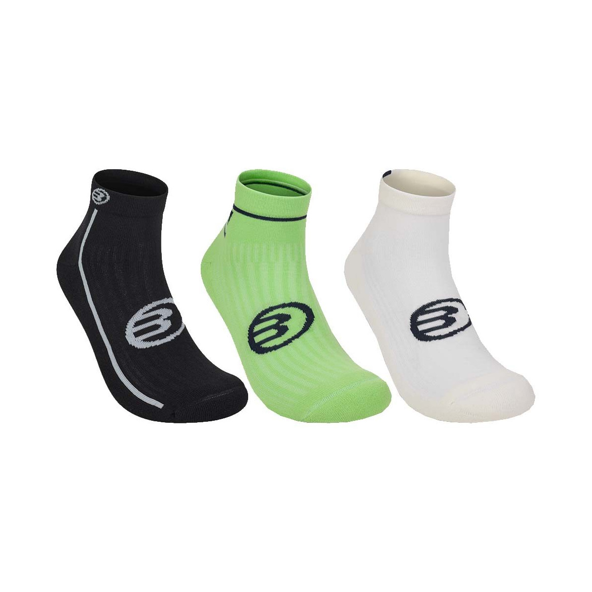 Bullpadel Socken Schwarz / Wei&szlig; / Gr&uuml;n (3 Paar)