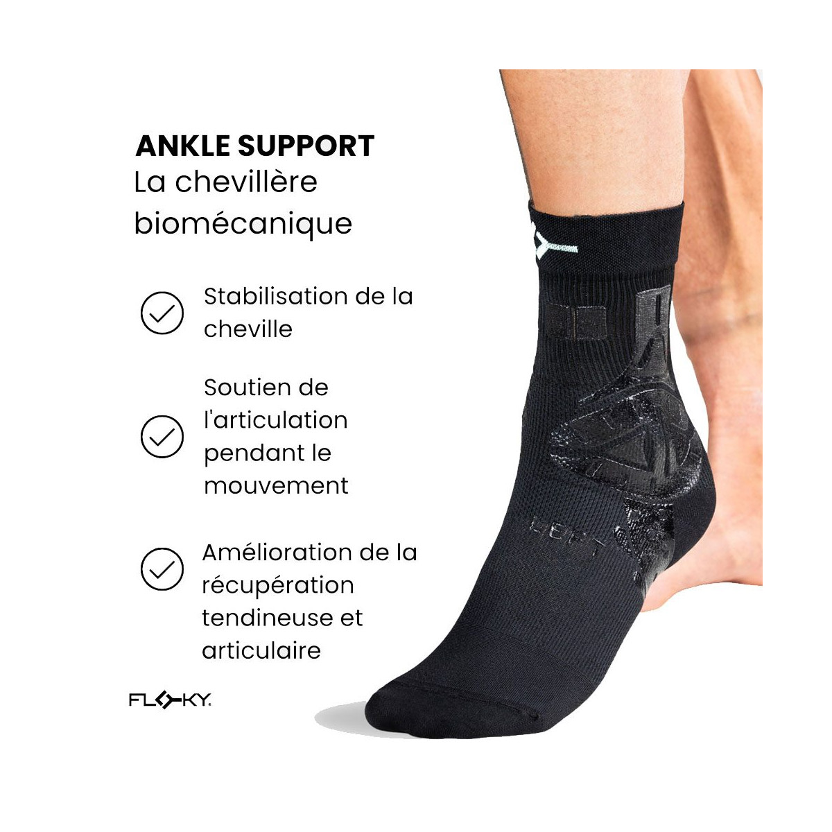 Floky Ankle Support Kn&ouml;chelbandage Rechts Schwarz