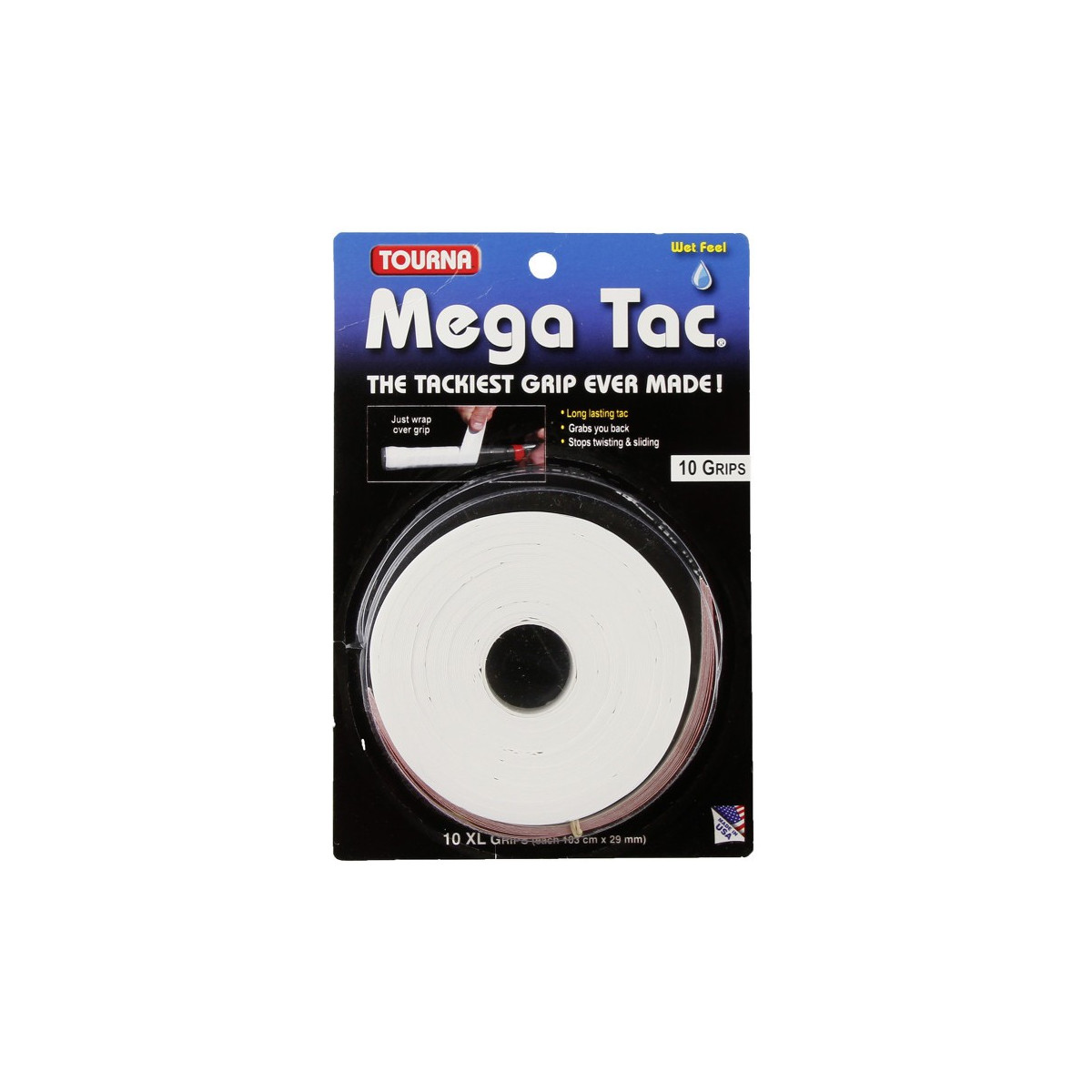 Tourna Mega Tac XL Overgrip Wei&szlig; 10er-Pack