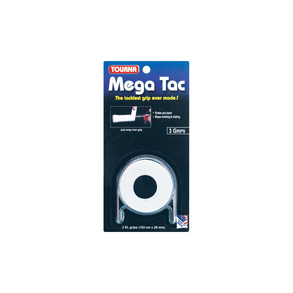 Tourna Mega Tac XL Overgrip Wei&szlig; 3er-Pack