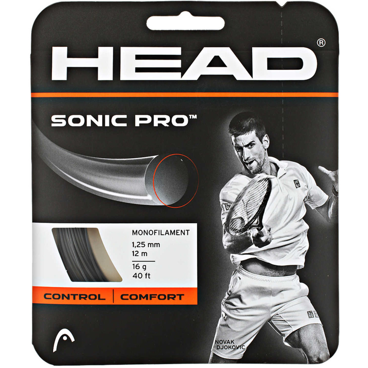 Head Sonic Pro Black Tennissaite 12 m