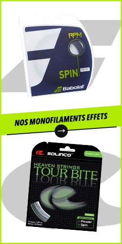 Monofilament-Saiten mit viel Spin