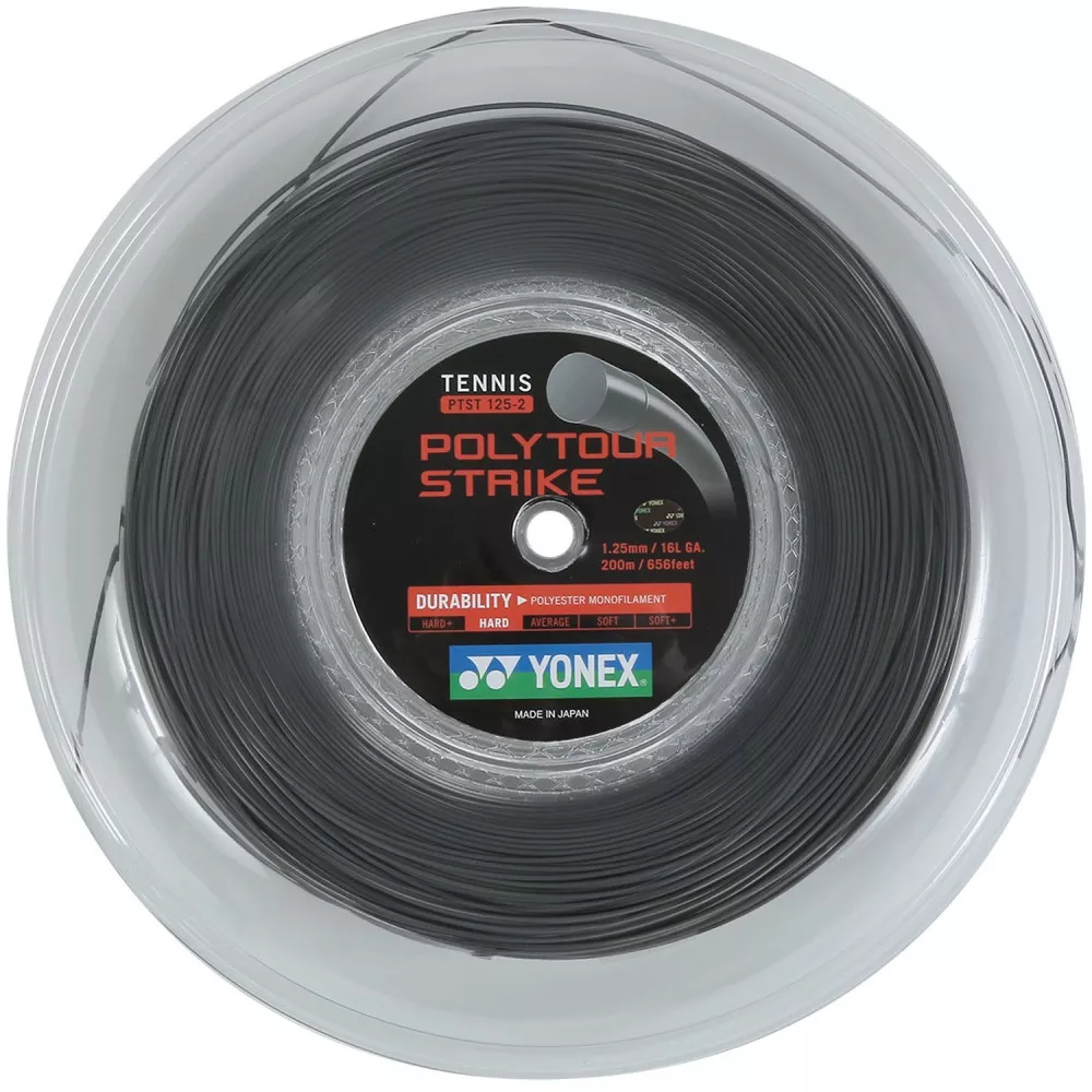 Yonex Poly Tour Strike Saitenrolle Grau 200 m