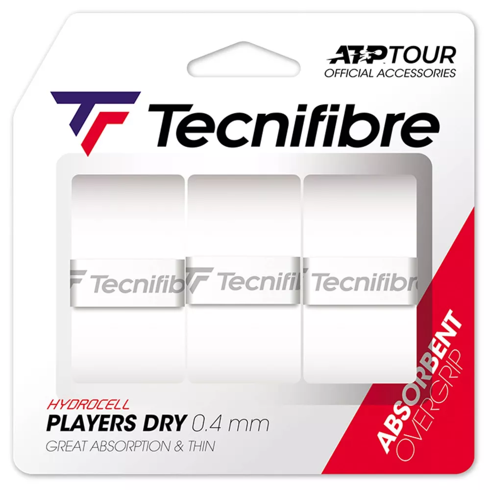 Tecnifibre Players Dry Overgrip Wei&szlig; 3er-Pack