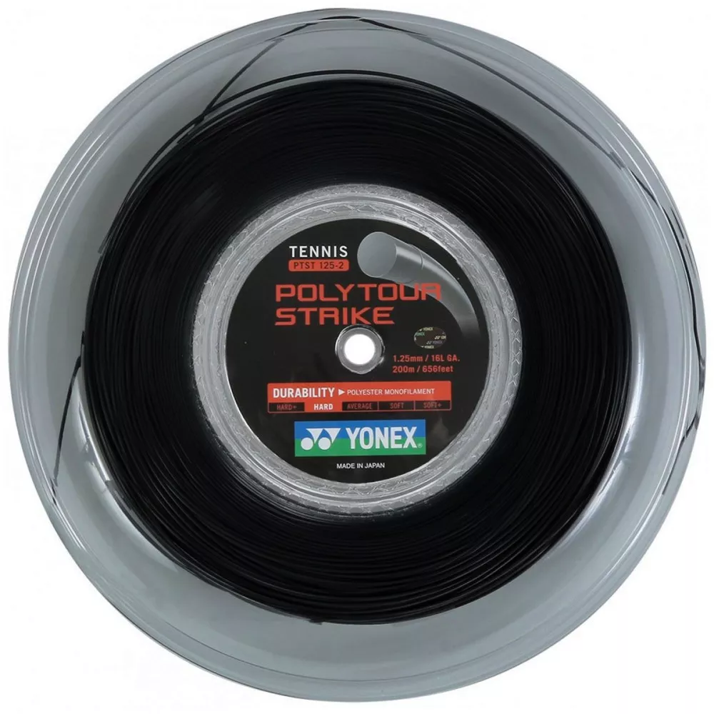 Yonex Poly Tour Strike Saitenrolle Schwarz 200 m