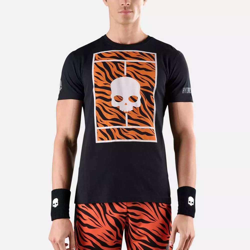 Hydrogen Tennis Court T-Shirt Schwarz / Orange