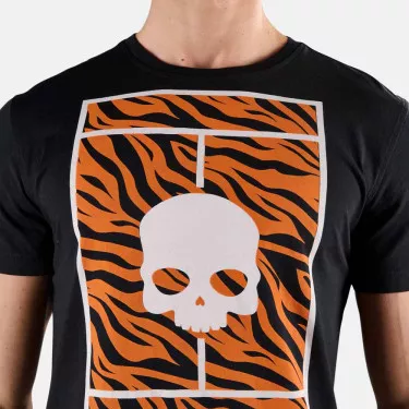 Hydrogen Tennis Court T-Shirt Schwarz / Orange