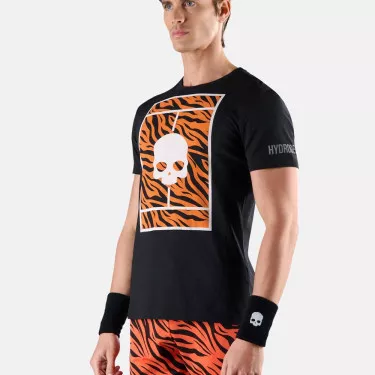 Hydrogen Tennis Court T-Shirt Schwarz / Orange