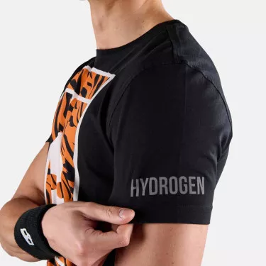 Hydrogen Tennis Court T-Shirt Schwarz / Orange