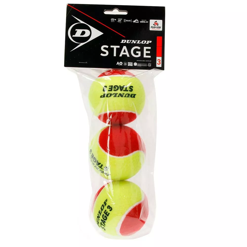 Dunlop Mini-Tennisb&auml;lle Rot 3er-Beutel