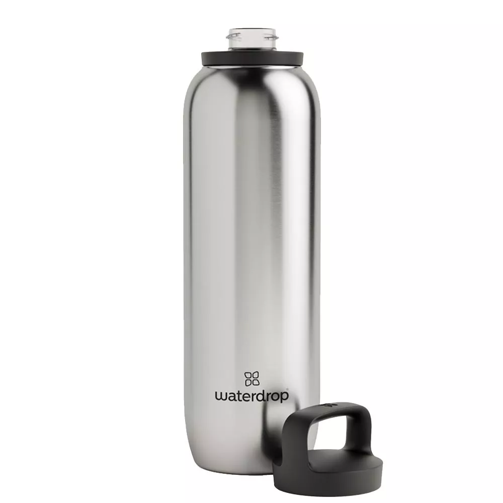 Waterdrop Thermo-Trinkflasche Grau