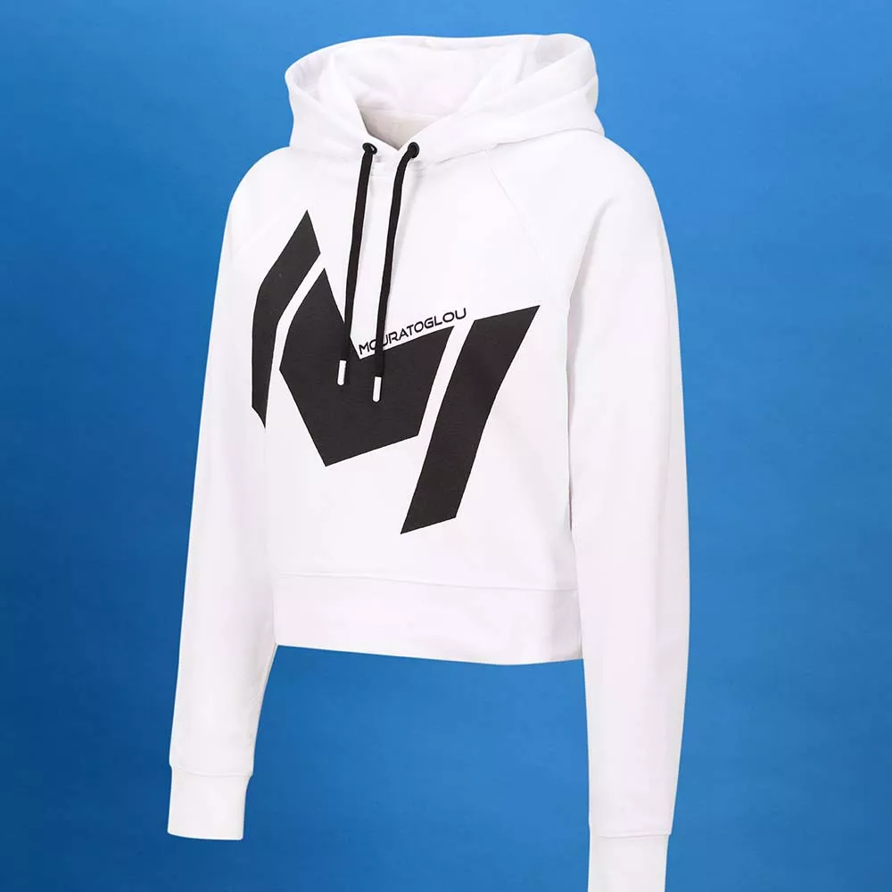 Mouratoglou Kapuzenpullover Damen Wei&szlig;