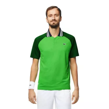 Lacoste Tennis Melbourne Daniil Medwedew Poloshirt Gr&uuml;n