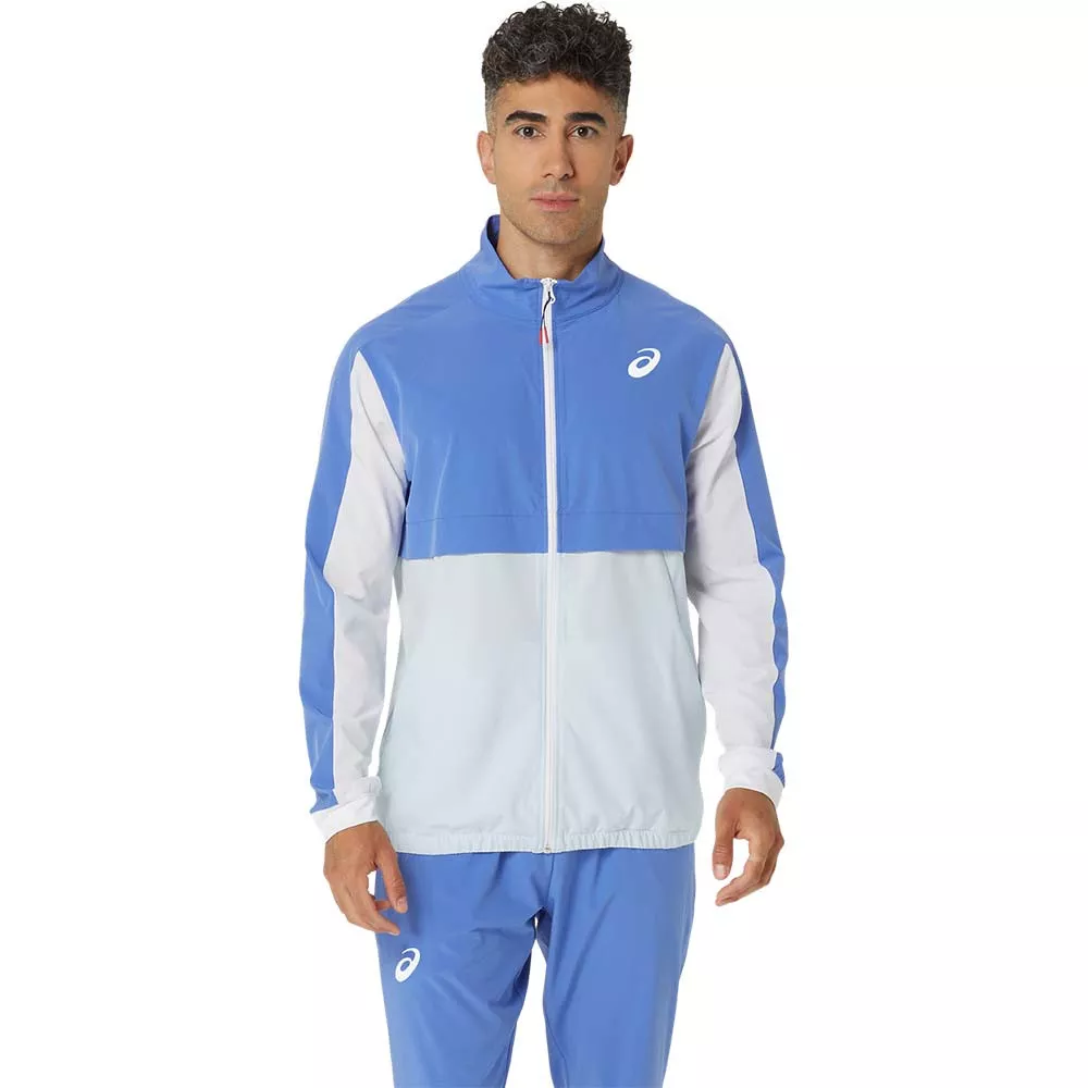 Asics Match Jacke Blau / Wei&szlig;
