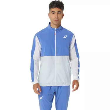 Asics Match Jacke Blau / Wei&szlig;