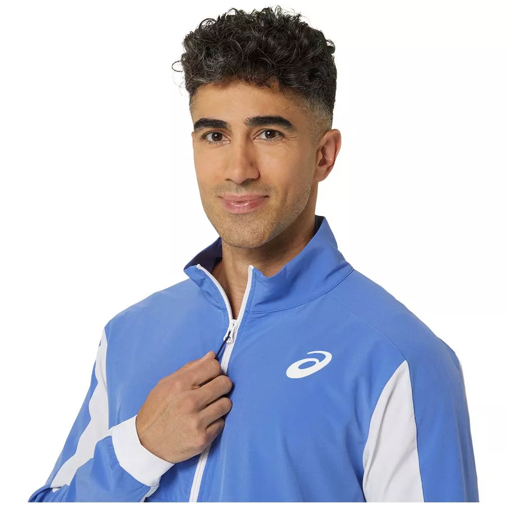 Asics Match Jacke Blau / Wei&szlig;