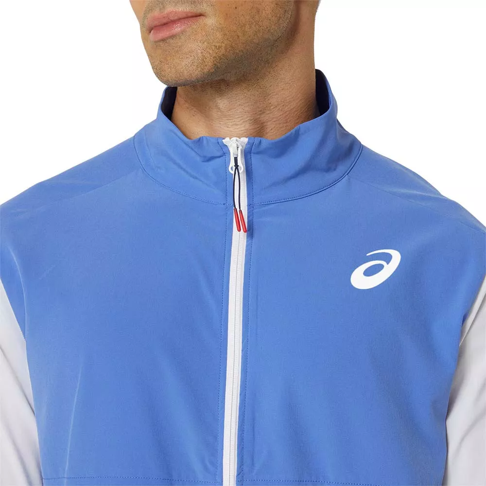 Asics Match Jacke Blau / Wei&szlig;