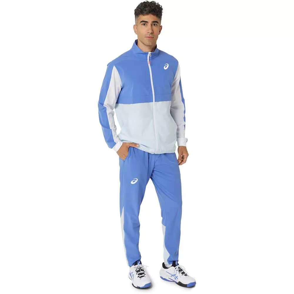 Asics Match Jacke Blau / Wei&szlig;