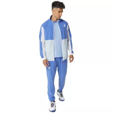 Asics Match Jacke Blau / Wei&szlig;