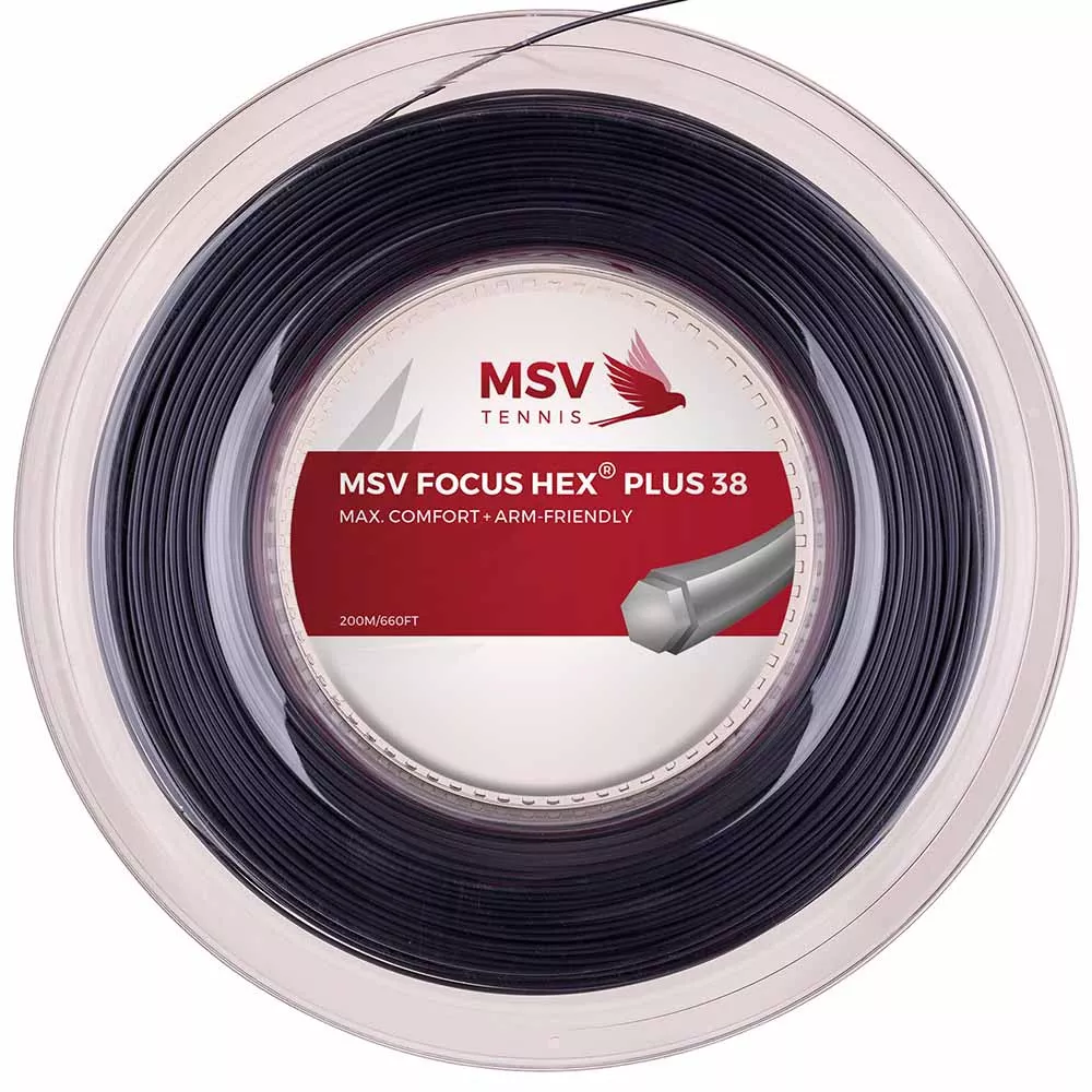 MSV Focus Hex Plus 38 Saitenrolle Schwarz 200 m