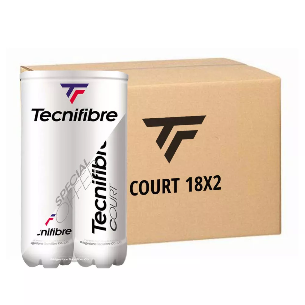 Tecnifibre Court Tennisb&auml;lle Karton (18 Doppelpacks)