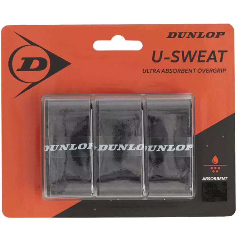 Dunlop U-Sweat Overgrip Schwarz 3er-Pack